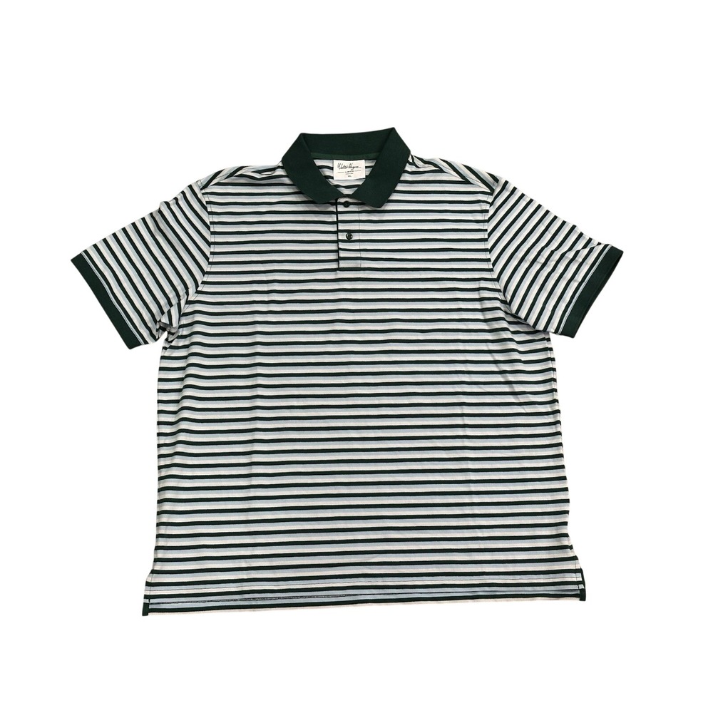 Mens Walter Hagen Polo XXL Green Clubhouse Stripe Pique Shirt Short Sleeve NWOT